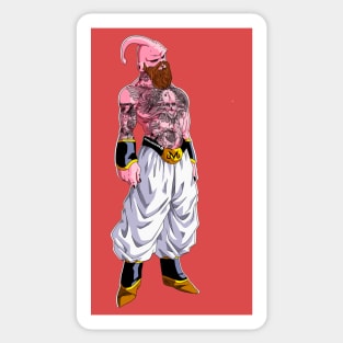 Bearded and Tattooed Buu Sticker